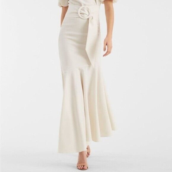 Sachin & Babi Camila Ivory Crepe Ruched Mermaid Maxi Dress NEW $650 Size 12 - Picture 5 of 13